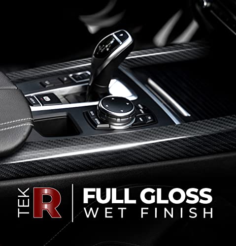 VViViD Super Gloss Black Carbon Fiber Tek Art 12 Inches x 60 Inches 5yr Outdoor/Interior Realistic Carbon Design Vinyl Wra...