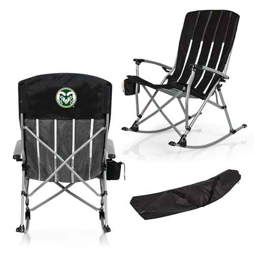 PICNIC TIME NCAA Unisex-Adult NCAA Outdoor Rocking Camp Chair, XL Heavy Duty Camping Chair for Adults