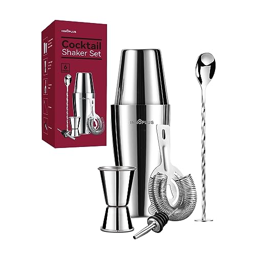 Cocktail Shaker, 27OZ Martini Shaker, Drink Shaker, Cocktail Shaker Set 6 Pcs,Boston Shaker, Bar Set, Cocktail Strainer, B...