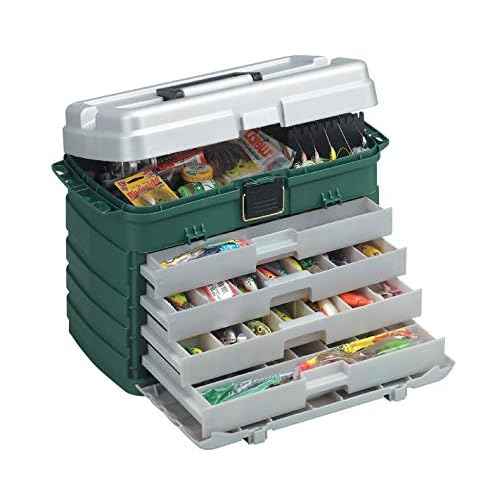 Plano 4-Drawer Tackle Box Green Metallic/Silver ,One Size