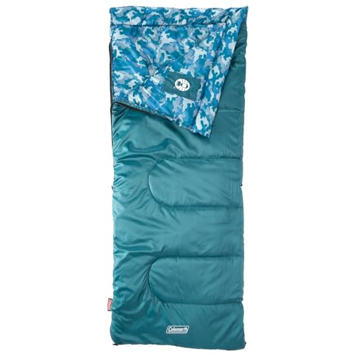 Coleman Kids 45°F Sleeping Bag for Children up to 5ft 5in Tall, Lightweight & Warm Sleep Sack for Indoor/Outdoor Use, Mach...