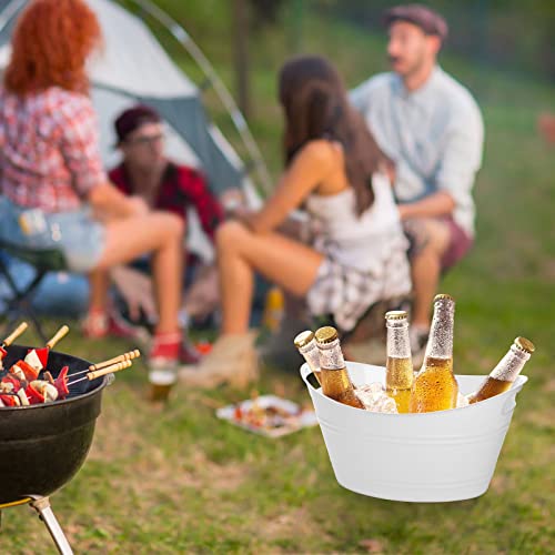 TOPZEA 4 Pack Oval Storage Tub, 4.5 Liter Plastic Wine Bucket Ice Bucket Beverage Tub Party Tub for Ice, Beer, Wine, Drink...
