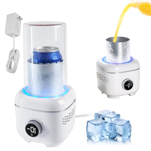 Cooling Cup with Mood Light,Electric Beverage Cooler with Aluminum Mug,2 in 1 Cup Cooler Warmer for Desktop for 30.2℉-15...