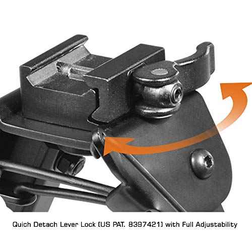 UTG Super Duty Bi-pod with QD Lever Mount, Height 6.0"- 8.5" , Black