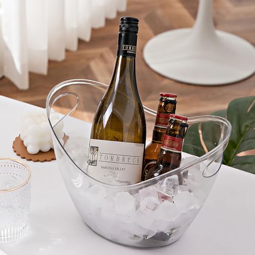 2 Pcs Ice Bucket 4 Liter Champagne Wine Bucket Clear Acrylic Beverage Tub Party Drinks Ice Tub for Wine, Champagne or Beer...
