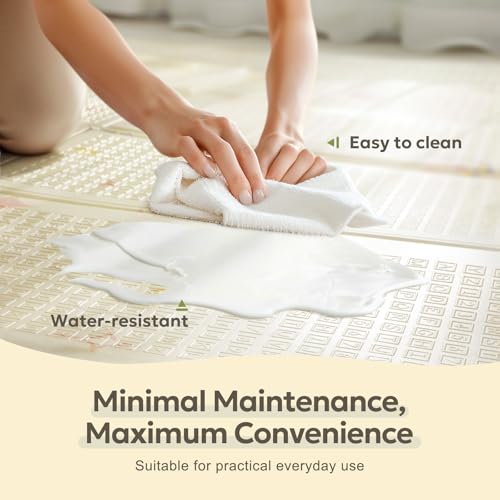Mallify Foldable Play Mat, Reversible Baby Play Mat with Edge Reinforcement, Non-Toxic & Waterproof Baby Mat for Floor, Fo...