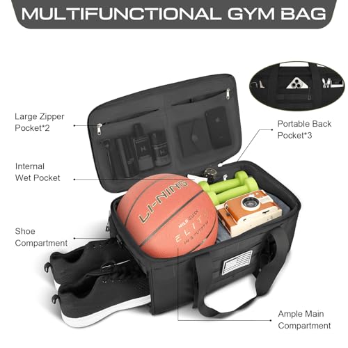 ETRONIK Gym Bags for Men Women, Carry On Luggage 22x14x9 Airline Approved, Tactical Duffle Bag with Shoe Compartment, 3 in...