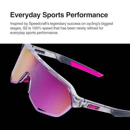 100% S2 Sport Performance Cycling Sunglasses (Soft Tact Two Tone - HiPER Silver Mirror Lens)