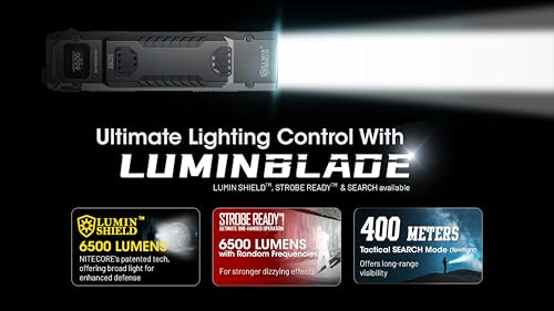 Nitecore EDC29 EDC Tactical Flashlight, 6500 Lumen USB-C Rechargeable Slim Flat Shape with Spotlight Floodlight Strobe Mod...