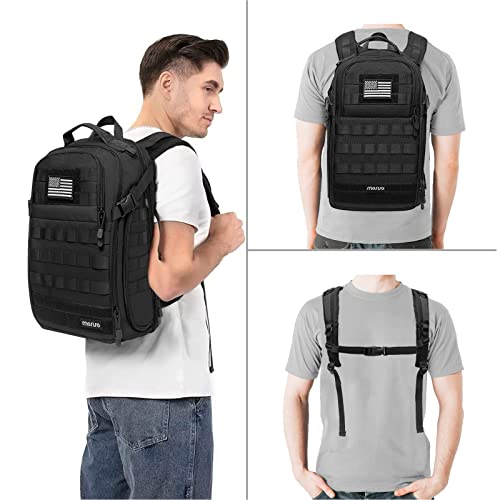 MOSISO Tactical Backpack, 2-Layer Military Daypack 3 Day Assault Pack Rucksack Outdoor Hiking Hunting Camping Training Tra...