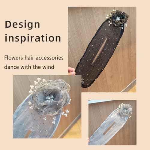Hair Bun Maker for Long Hair, Ball Clip, Embroidered Flower Roller, Hair Twister, and Lazy Curler for Women (2pcs)