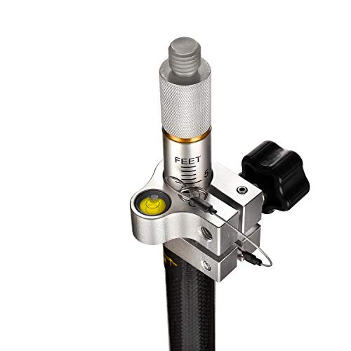 AdirPro 8.5-Foot Carbon Fiber Prism Pole with Fixed Adapter, & Adir Aluminum Bipod with Thumb Screw Head for GPS Rover Pol...