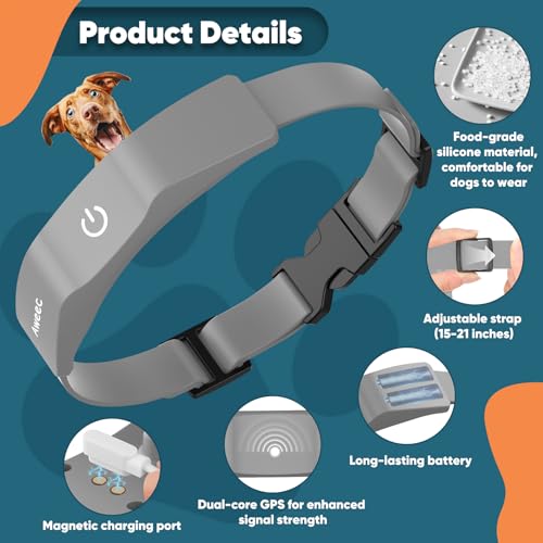 Aweec GPS Electric Dog Fence with Free App, Wireless Fence System with Training Collar, Portable for Outdoor Use, Recharge...
