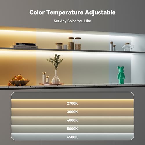 PAUTIX COB LED Strip Lights 2700K-6500K CCT Tunable White 24ft UL-Listed Dotless LED Lights Super Bright Dimmable 24V LED ...