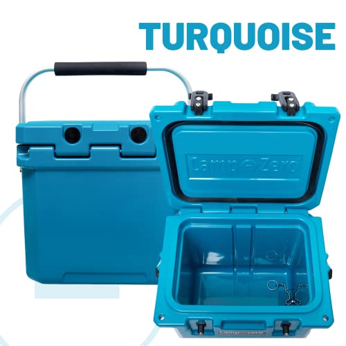 CAMP-ZERO 12 | 12.6 Qt. Premium Cooler with Molded-in Cup Holders and Folding Aluminum Handle, Turquoise (CZ12L-DT)