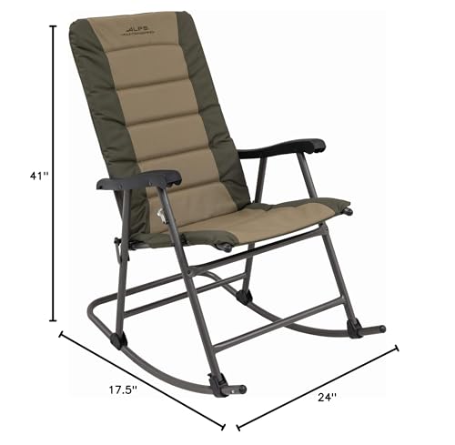 ALPS Mountaineering Outdoor Rocking Chair - Durable Folding Beach and Camp Chair with Comfortable Cushioned Polyester Fabr...