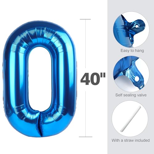 7 Balloon Numbers, 6 7 Birthday Decorations, Six Seven Decoration 40 Inch 7 Balloons for Birthday Party, Dark Blue Number ...