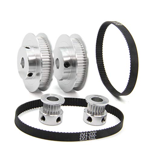 Zeberoxyz 2PCS Set GT2 Synchronous Wheel 20&60 Teeth 8mm Bore Aluminum Timing Pulleys with 2PCS Length 200mm Width 6mm Bel...