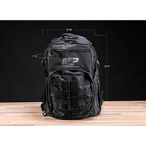Smith & Wesson M&P Duty Series Small Backpack with Weather Resistance, Ballistic Fabric Construction and MOLLE for Hunting, Range, Travel and Sport, Black