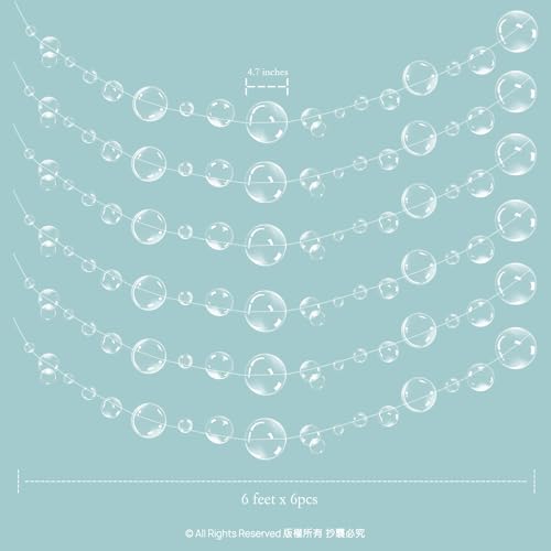 Decor365 Under The Sea Party Decorations White Bubble Garlands Little Mermaid Birthday Decorations Bday Hanging Streamer B...