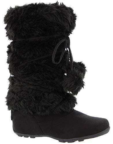 EZGD Blossom Talia-Hi Women Ladies Mukluk Faux Fur Mid Calf Warm Winter Snow Boots