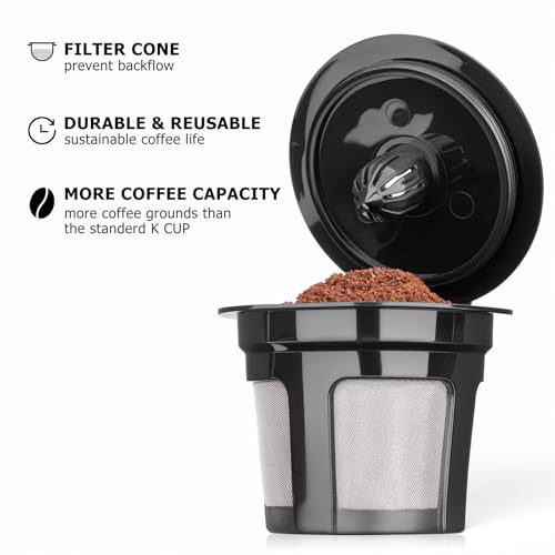 Reusable K Cups for Keurig K Elite, K Classic, K Compact, K Latte, K Duo and All 2.0 & 1.0 Coffee Makers, 2 Pack K Cup Cof...
