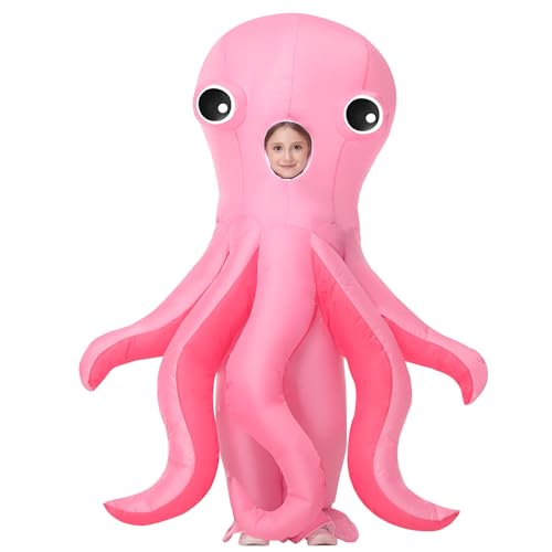 Inflatable Octopus Costume for Kids Halloween Blow Up Costumes for Boys Girls Cosplay Party