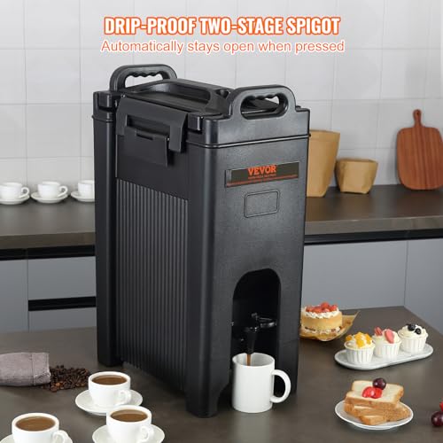 VEVOR Insulated Beverage Dispenser, 5 Gallon, Food-grade LDPE Hot and Cold Beverage Server, Thermal Drink Dispenser Cooler...