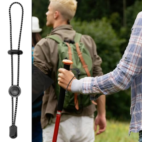 Lekgavd 5pcs Backpack Hiking Stick Holders, Reflective Trekking Walking Pole Holder, Adjustable Backpack Elastic Rope Fast...