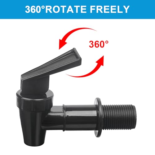 2PCS BPA-Free Replacement Cooler Faucet，Reusable Leakproof Plastic Tap Set（Black ），for Home Water dispensers Beverage disp...