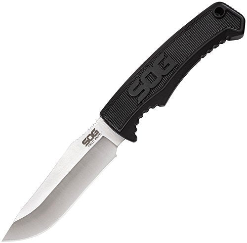 SOG Survival Knife with Sheath - Field Knife Fixed Blade Knives 4 Inch Tactical Knife and Bushcraft Knife w/Full Tang Hunt...