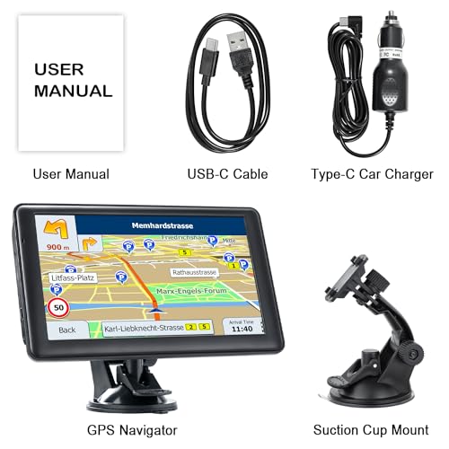LOVPOI GPS Navigator for Truck Car, 7'' GPS Commercial Drivers 2025 Trucker GPS for Semi Truck with GPS Navigation System...