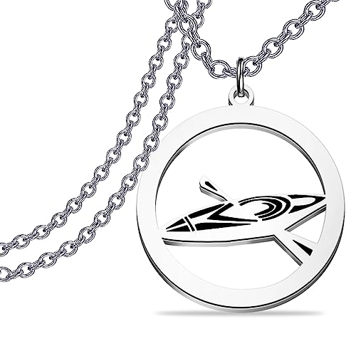 LQRI Kayak Necklace River Kayak Pendant Necklace Camping Canoe Gift Kayaking Boater Kayak Gift