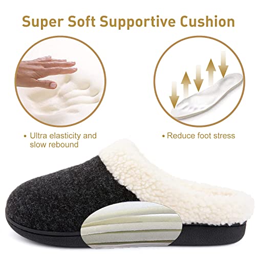 Wishcotton Women's Lamb-rub Sherpa House Slippers Memory Foam Indoor Outdoor