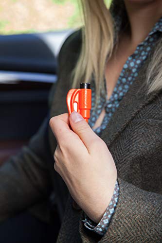 resqme The Original Emergency Keychain Car Escape Tool, 2-in-1 Seatbelt Cutter and Window Breaker, Made in USA, Orange - C...