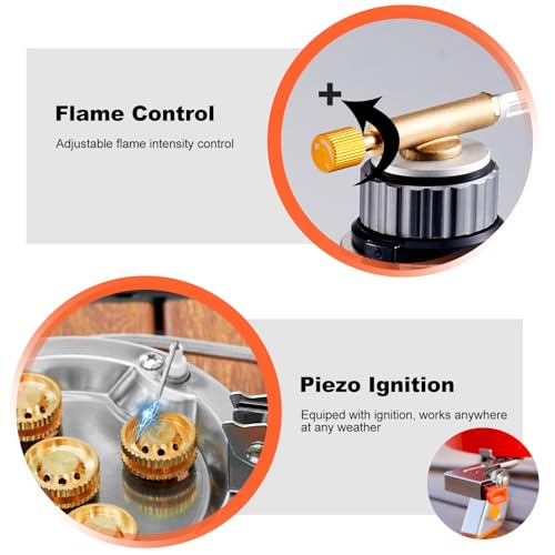 Odoland 9000W Portable Camping Stove Lightweight Camp Stove Collapsible Backpacking Stove with EVA Box for Outdoor Camping...