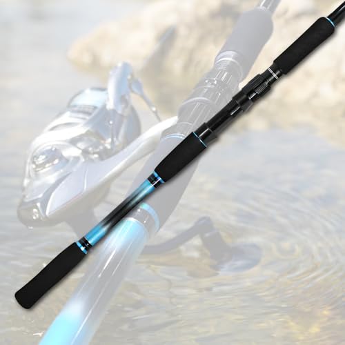 Fiblink 4-Piece 7-Feet Carbon Fiber Boat Fishing Rod Spinning Travel Portable Rod Tournament Fishing Pole for Fresh & Salt...
