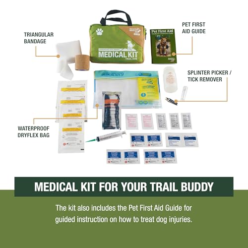 Adventure Medical Kits Trail Dog Medical Kit - Pet First Aid Kit with Dressings, Bandages, Instruction Manual & Tools - Li...