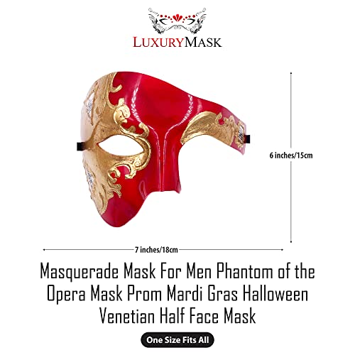 Masquerade Mask For Men Phantom Of The Opera Mask Prom Mardi Gras Haloween Venetian Half Face Mask