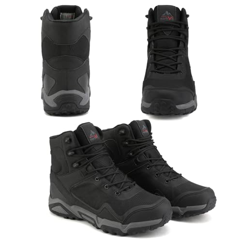 NORTIV 8 Men's Mid Waterproof Hiking Boots Outdoor Lightweight Trekking Mountaineering Camping Shoes