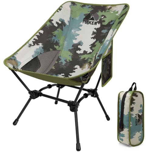TUIKEN Ultralight Camping Chair Backpacking Chair, Portable Camp Chair with Cup Holder & Storage Bag, Lightweight Compact ...