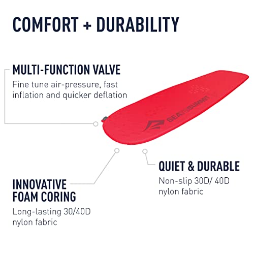 Sea to Summit Ultralight Self-Inflating Foam Sleeping Pad for Backpacking and Camping, Women's Large (72 x 23 x 1 inches)