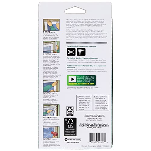 Duck Brand Window Insulation Kit - Winter Seal Kit Fits up to 10 Windows - Rolled Shrink Film Cuts to Size for Easy Indoor...