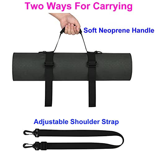 WISDING Yoga Mat Strap, Portable Yoga Mat Sling, Picnic Blanket Strap with Adjustable Shoulder Strap & Handle for Festival...