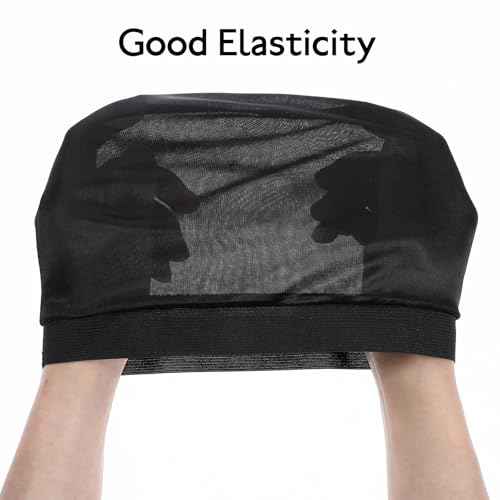 3Pcs Wave Cap Silky Elastic Band Caps Soft Breathable Hair Wrap Satin Sleeping Shower Caps Hair Bonnet for Sleep Unisex Beanie Caps Beanies Hats Shower for Men Women Athletes Hip-hop Lovers