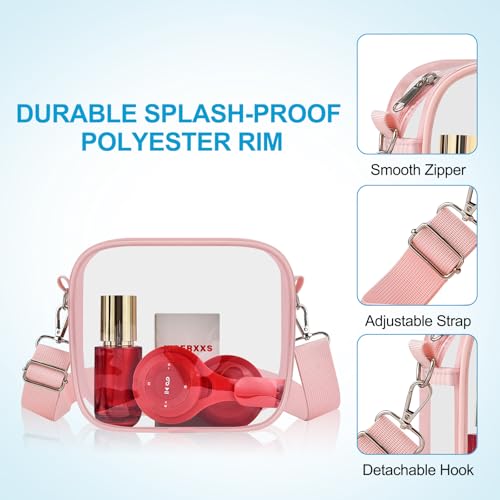 Slumou Clear Bag for Stadium Events, Mini Small Clear Purse Shoulder Bag for Men &Women Sports Concerts Events Festivals