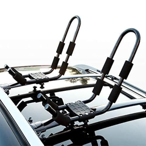 LT Sport Kayak Rack Canoe Carrier Paddle Board Surfboard Heavy-Duty J-Bar Roof Top Mount on Car Sedan SUV Truck Van Cross ...