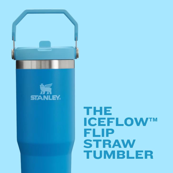 Stanley IceFlow Flip Straw Tumbler with Handle 20 oz | Twist On Lid and Flip Up Straw | Leak Resistant Water Bottle | Insu...