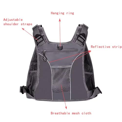 FLYDWV Breathable Fishing Vest for Men Women, Multi-Pocket Adjustable Outdoor Fly Fishing Vest for Trout Fishing and Angling