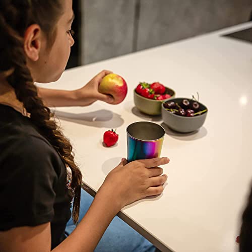 10oz Kids Cups – Stainless Steel Cups for Home, Party, Camping & Outdoor Activities – BPA Free, Unbreakable, Premium Stack...